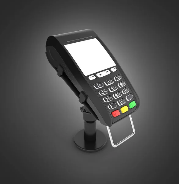 Card payment terminal POS terminal with empty screen isolated on — Stock Photo, Image