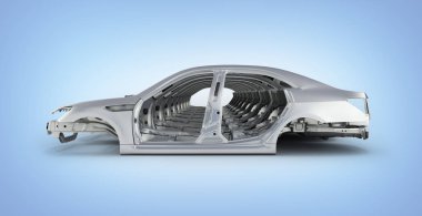 Mavi Gradyan artalan üzerinde yalıtılmış bir satırda sıralı araba organları