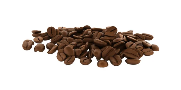 Kaffeebohnen ohne Schatten auf weißem Hintergrund 3d — Stockfoto