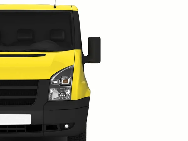 Жовтий фургон доставки на білому тлі.3D ілюстрація . — стокове фото