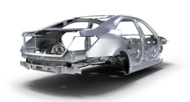 Beyaz arka plan 3D izole vücut araba