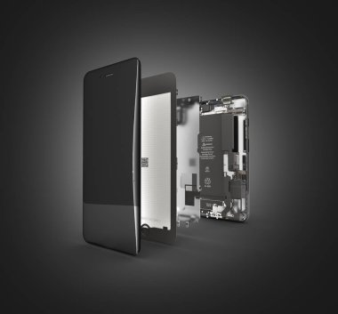 Smartphone componen açık devlet Illustration akıllı telefon