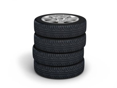 Beyaz üzerinde izole Otomotiv jantlar