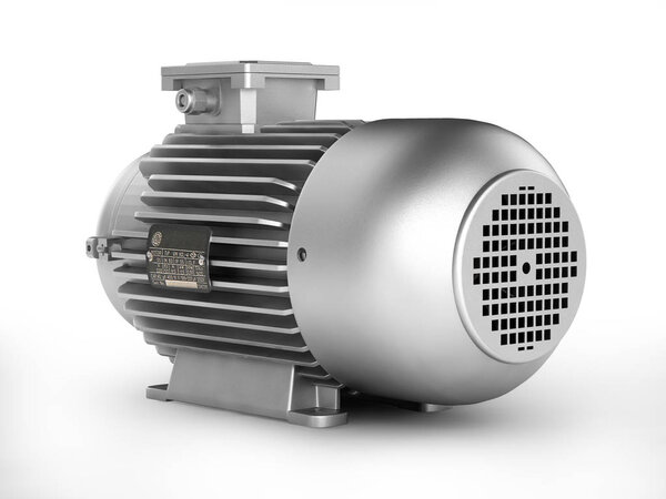 Электрический двигатель изолирован на белом фоне 3d
