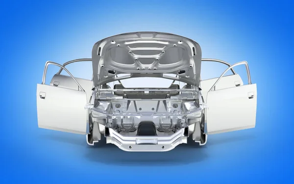 Kropps bil framifrån på blå gradient bakgrund 3D — Stockfoto