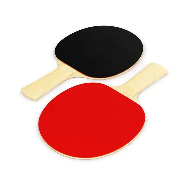 Ping pong raketa na bílém pozadí 3d — Stock fotografie