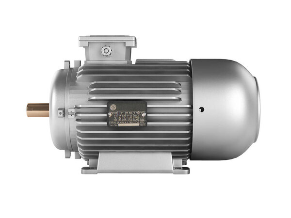 Electric motor without shadow isolated on white background 3d