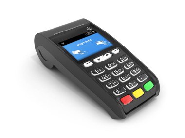 kartı ödeme terminal Pos terminal beyaz arka plan üzerinde izole. 