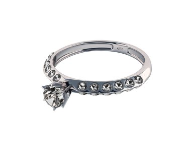 beyaz gölge olmadan elmas takı konsepti ile gümüş yüzük