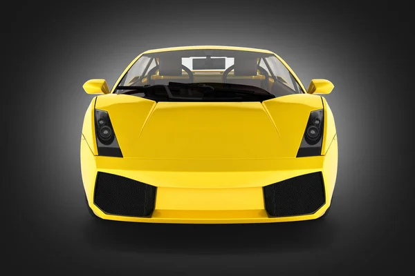 Sport car vehicle front view on black gradient background 3d — Stock Photo, Image