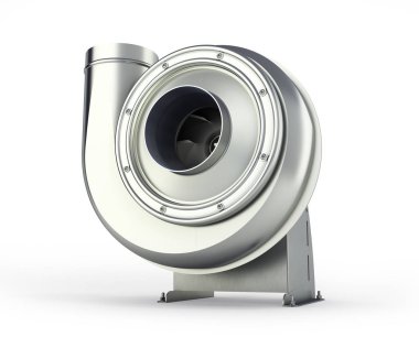 Beyaz arka plan 3D izole turbocharger sanayi parçaları