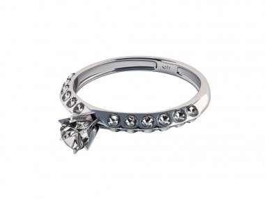 beyaz gölge olmadan elmas takı konsepti ile gümüş yüzük