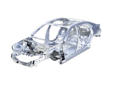 beyaz gölge olmadan vücut araba arka plan 3d