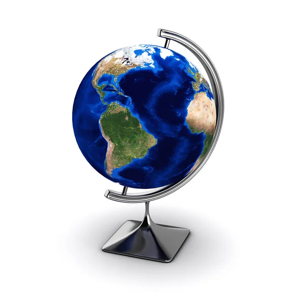 Globe op wit wordt geïsoleerd background 3d — Stockfoto