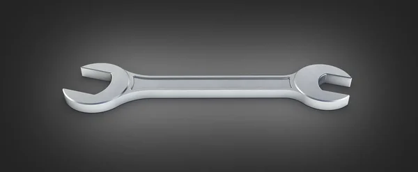 Wrench isolated on black gradient background 3d rendering — Stock Photo, Image