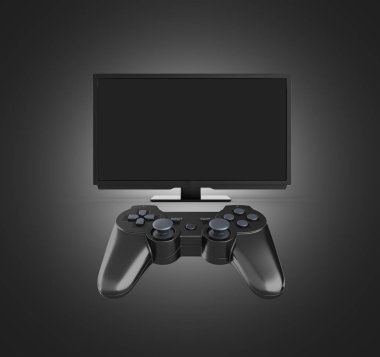 Konsol Tv backg üzerinde oyun çubuğu çizimi üzerinde oyun kavramını