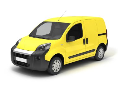 Beyaz arka plan üzerinde 3d illüstrasyon izole teslim araba