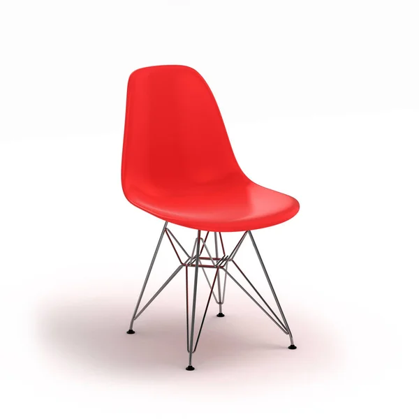 Red chair isolated on white background 3D illustration — Stock Photo, Image