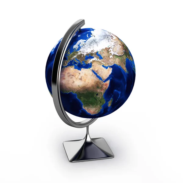 Globe op wit wordt geïsoleerd background 3d — Stockfoto