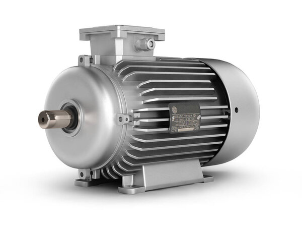 Электрический двигатель изолирован на белом фоне 3d
