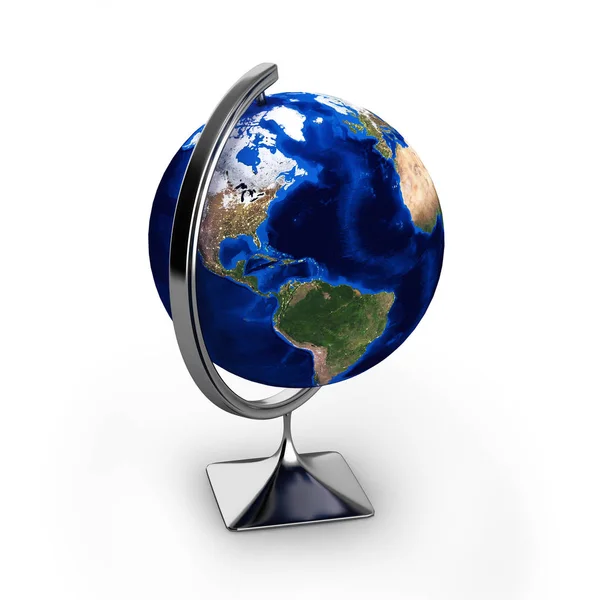 Globe op wit wordt geïsoleerd background 3d — Stockfoto