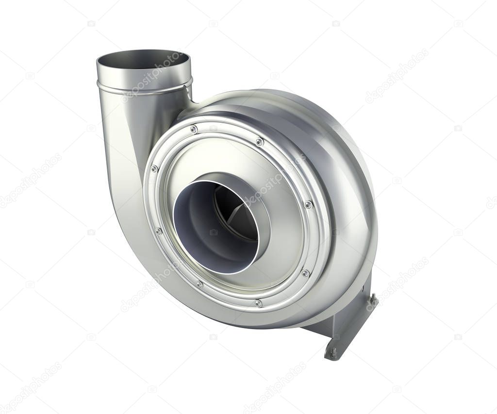 Turbocharger Industrial parts isolated on black gradient backgro