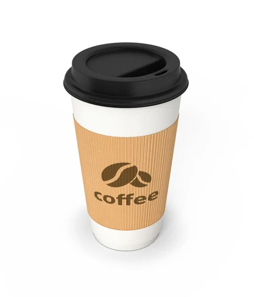 Tazza di caffè isolato su sfondo bianco 3d — Foto Stock