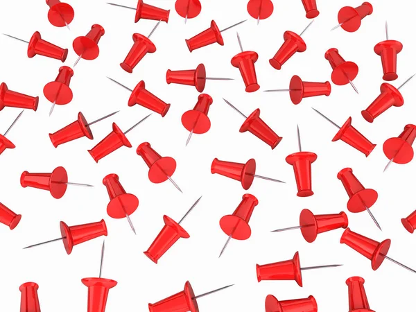 Röda stift utan skugga på vit bakgrund 3D — Stockfoto