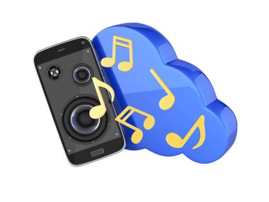 Müzikal smartphone cep telefonu müzik app cep telefonu ve loudspea