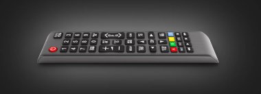 TV Remote control isolated on black gradeint background 3d rende