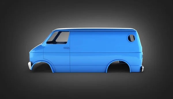 Body van with no wheel isolated on black gradient background 3d — Stok Foto