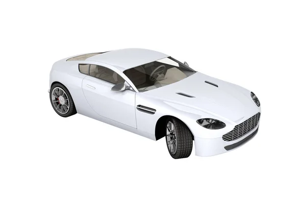 Sport autójármű elszigetelt, fehér háttérben 3D árnyék nélkül — Stock Fotó