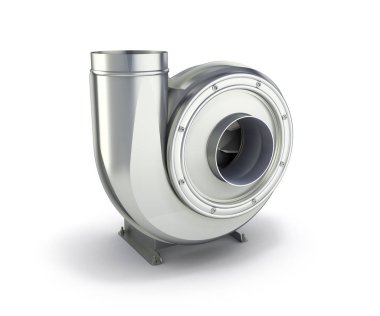Beyaz arka plan 3D izole turbocharger sanayi parçaları