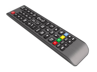 TV Remote control isolated on white background 3d render without