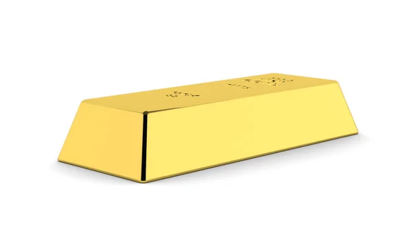 Barra de ouro isolado no fundo branco 3d — Fotografia de Stock