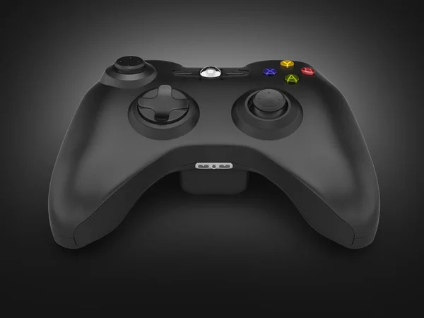 Black gamepad on black gradient background 3d — Stock Photo, Image