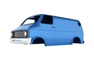 vücut van beyaz izole yok tekerleği ile arka plan olmadan s 3d