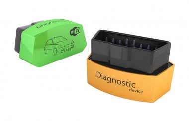 Obd2 kablosuz araba tarayıcı üzerinde beyaz bac izole renk seçenekleri
