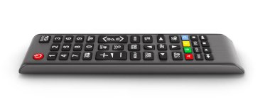 Beyaz arka plan 3D render üzerinde yalıtılmış TV uzaktan kumanda
