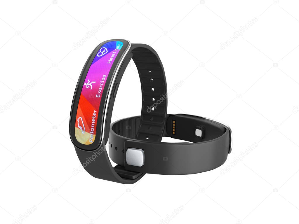 fitness bracelet smart watch without shadow on white background 