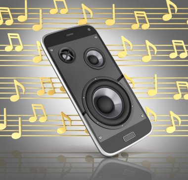 Müzikal smartphone cep telefonu müzik app cep telefonu ve loudspea