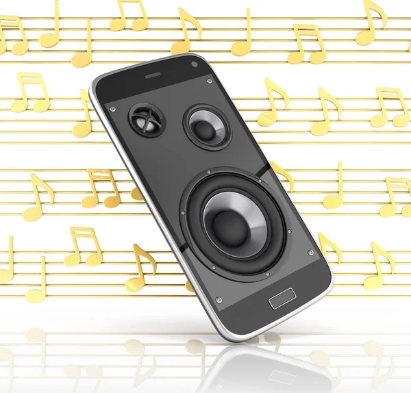 Müzikal smartphone cep telefonu müzik app cep telefonu ve loudspea