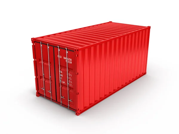 Cargo shipping container on white background 3d — Stock Photo, Image