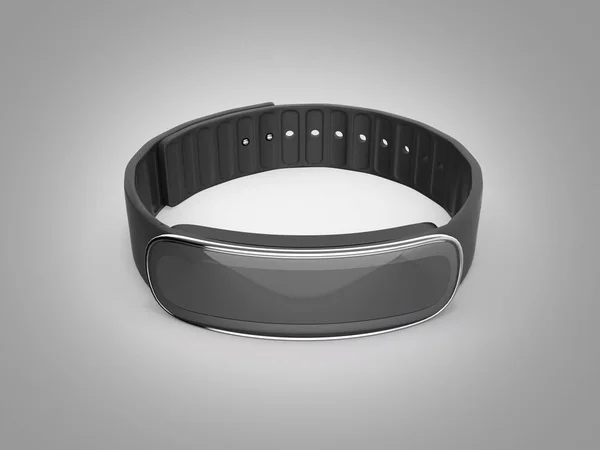 Фітнес-браслет розумний годинник ізольований на сірому градієнті фону — стокове фото
