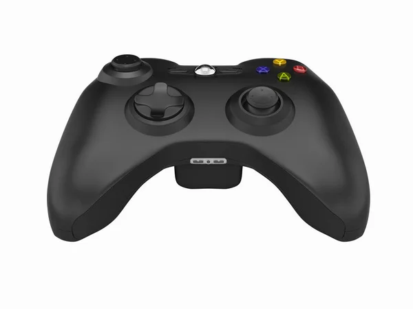 Preto gamepad sem sombra no fundo branco 3d — Fotografia de Stock