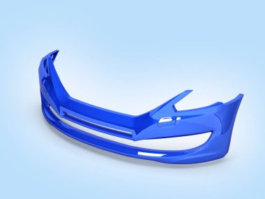 mavi degrade arka plan 3d üzerinde arabanın ön tampon