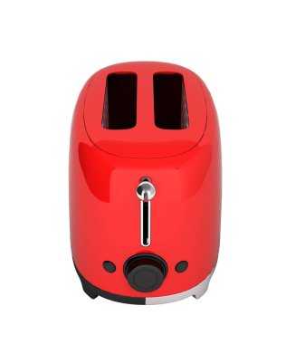 Beyaz Gölge olmadan kırmızı retro ekmek kızartma makinesi arka plan 3d