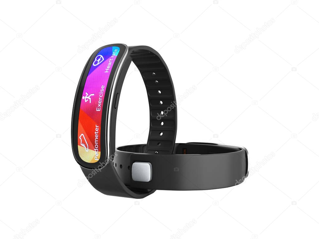 fitness bracelet smart watch without shadow on white background 