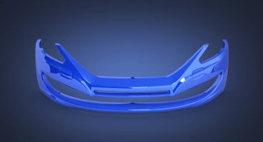 koyu mavi degrade arka plan 3d arabanın ön tampon