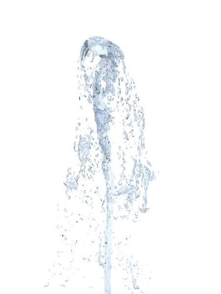 Jet of water upward stream on white background 3d — Stock Photo, Image